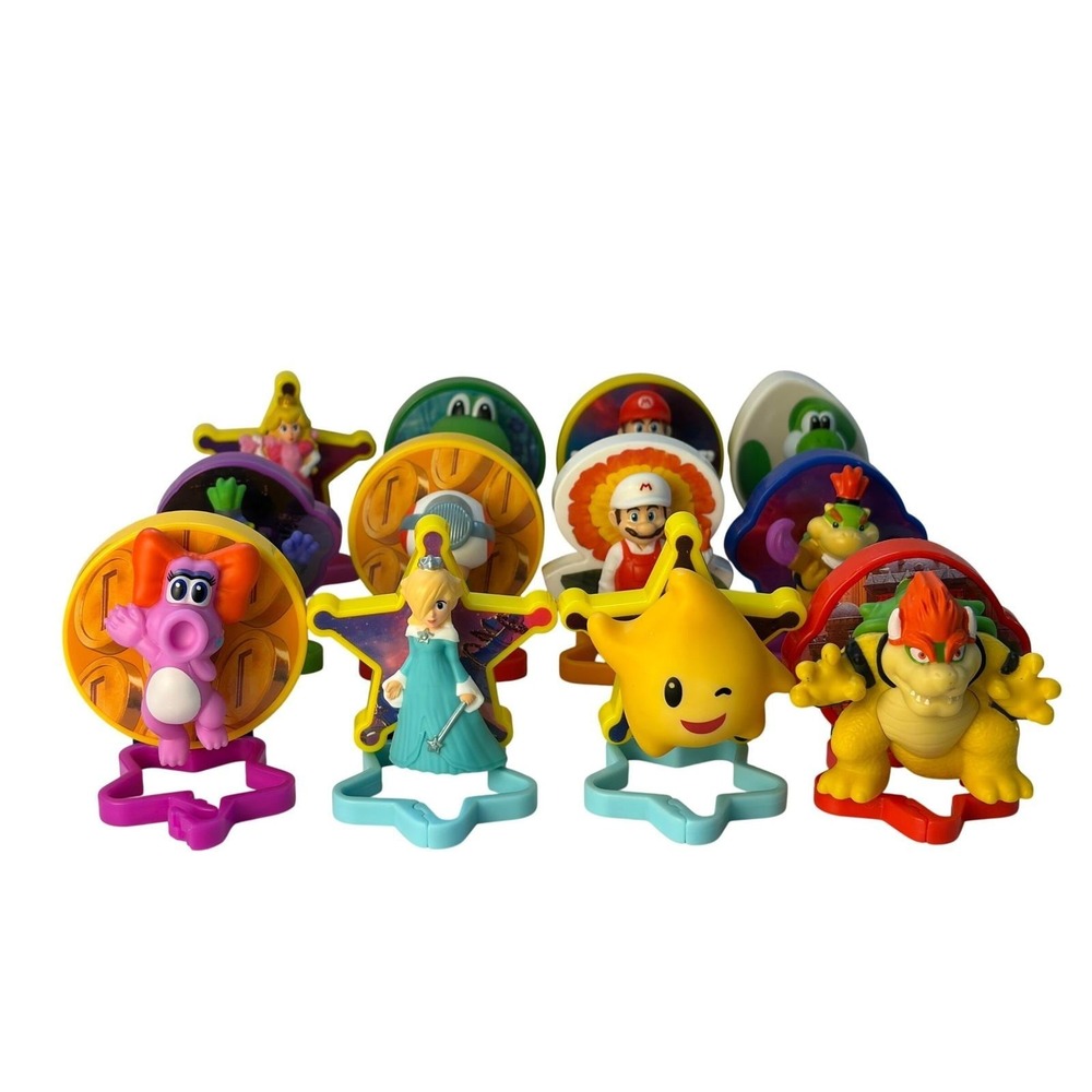 McDonalds Super Mario Galaxy Movie Happy Meal Toy Complete Set 12 Figures